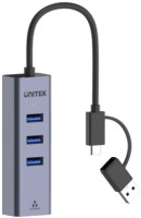 Купити кардридер / USB-хаб Unitek 4-in-1 Ethernet Hub за ціною від 2330 грн.