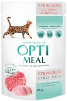 Купить корм для кошек Optimeal Adult Sterilised with Beef/Turkey Pouch 85 g  по цене от 39 грн.