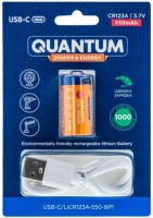 Купити акумулятор / батарейка Quantum 1xCR123A 550 mAh USB Type-C  за ціною від 330 грн.
