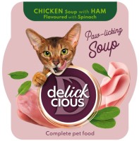 Купить корм для кішок Delickcious Soup Chicken/Ham 80 g: цена от 90 грн.