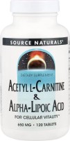 Купити спалювач жиру Source Naturals Acetyl L-Carnitine/Alpha-Lipoic Acid 650 mg 120 tab за ціною від 2479 грн.