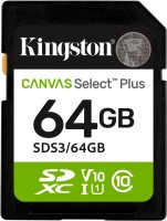 Купити карта пам'яті Kingston SD Canvas Select Plus Gen3 (64Gb) за ціною від 366 грн.