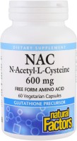 Купити амінокислоти Natural Factors N-Acetyl-L-Cysteine 600 mg (60 cap) за ціною від 394 грн.