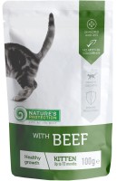 Купити корм для кішок Natures Protection Kitten Healthy Growth Beef Pouch 100 g за ціною від 57 грн.
