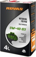 Купити моторне мастило Rovas 5W-40 C3 4L за ціною від 1340 грн.