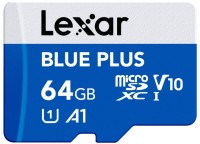 Купити карта пам'яті Lexar BLUE PLUS microSD UHS-I (BLUE PLUS microSDXC UHS-I 64Gb) за ціною від 319 грн.