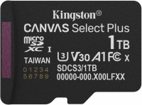 Купити карта пам'яті Kingston microSD Canvas Select Plus Gen3 (1Tb w/o Adapter) за ціною від 3479 грн.