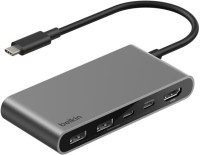 Купити кардридер / USB-хаб Belkin Connect USB-C 5-Port Hub with Dual USB-C Ports за ціною від 2399 грн.