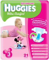 Купить подгузники Huggies Ultra Comfort Girl 3 (/ 21 pcs) по цене от 203 грн.