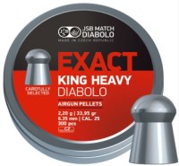 Купити кулі й патрони JSB Diabolo Exact King Heavy 6.35 mm 2.2 g 300 pcs  за ціною від 833 грн.