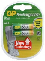 Купити акумулятор / батарейка GP Rechargeable 2xAAA 650 mAh  за ціною від 149 грн.