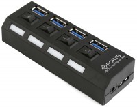 Купити кардридер / USB-хаб Gembird UHB-U3P4-02  за ціною від 279 грн.