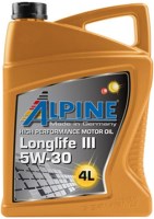 Купити моторне мастило Alpine Longlife III 5W-30 4L  за ціною від 1327 грн.