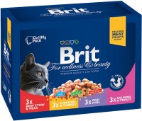 Купити корм для кішок Brit Premium Pouches Family Plate 12 pcs  за ціною від 318 грн.